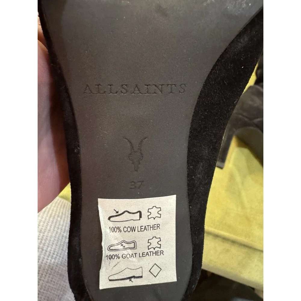AllSaints Orlana Pointed‎ Toe Boot in Black Suede Women's Size 7 New Without Box